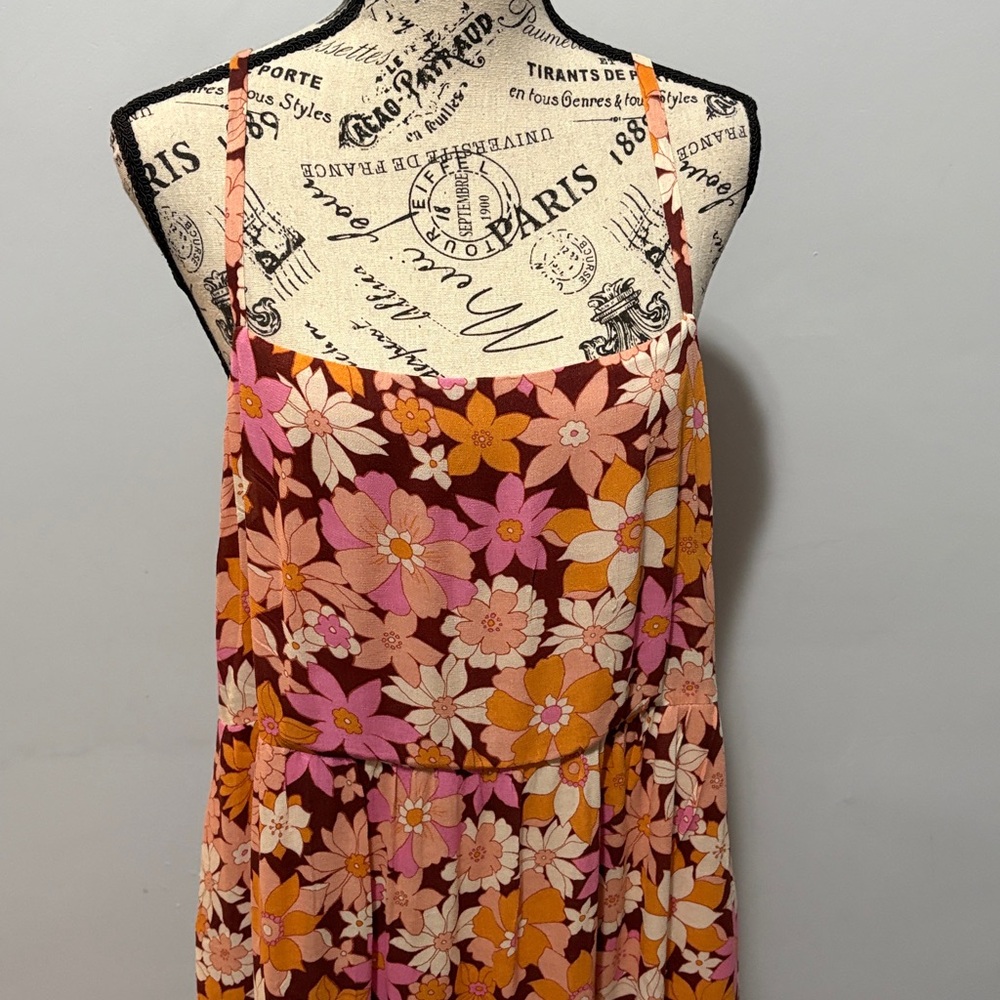 Sanctuary Floral Spaghetti Strap Dress - Pink, Orange, White
